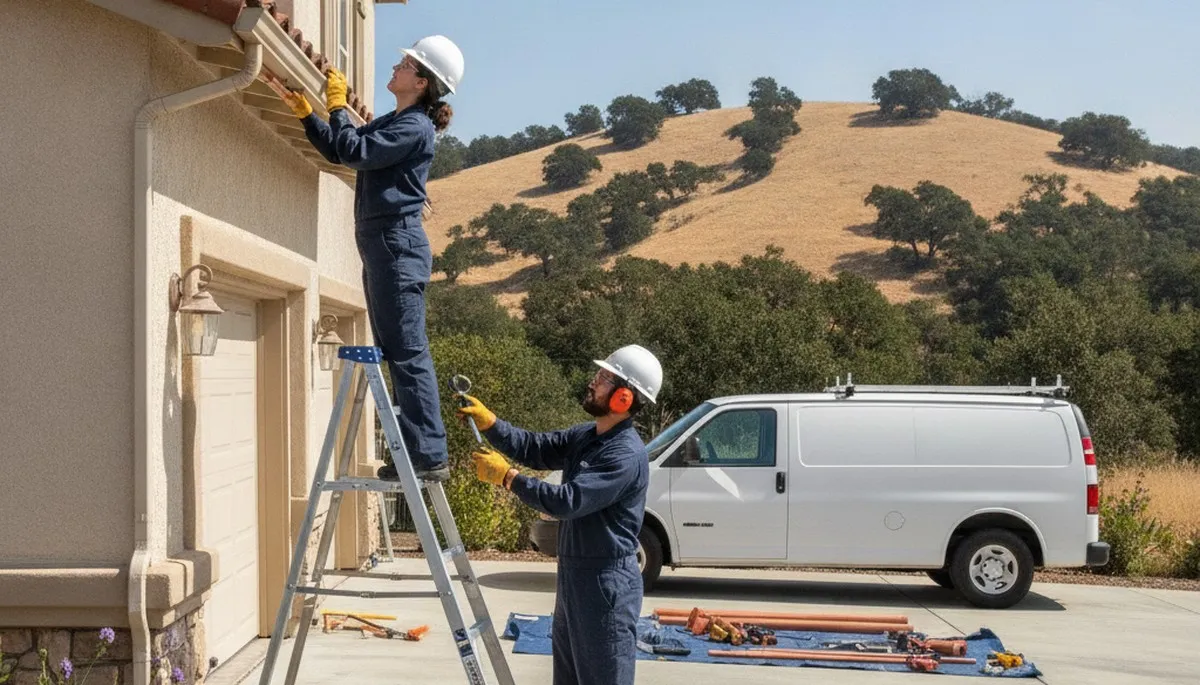 Oakland, CA plumber repairing a residential plumbing issue for reliable local service