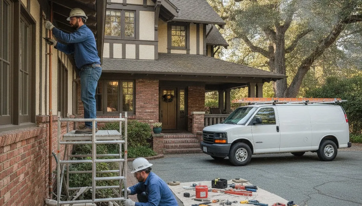 Oakland, CA plumber repairing a plumbing issue for a local residential service call